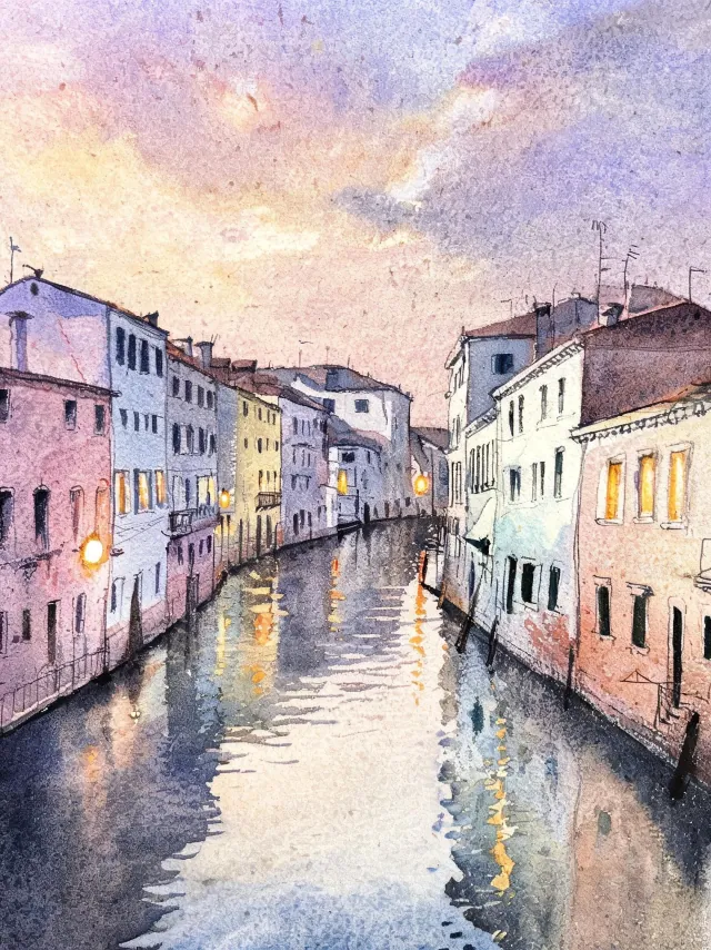 Imagen generada con IA en Telegram a partir del prompt: Paisaje urbano en acuarela